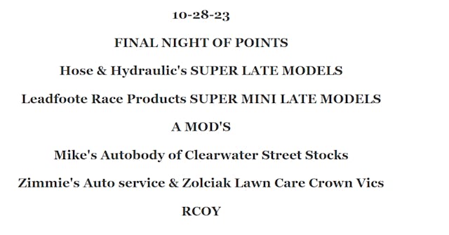 Final Night of Points 10.28.2023