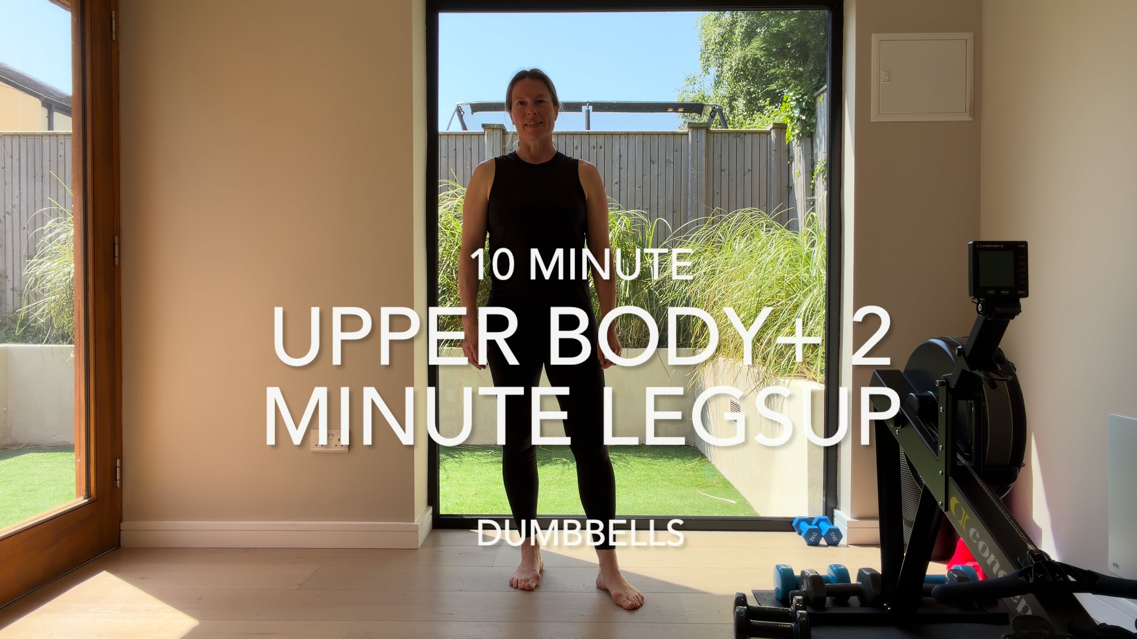 10 Min Upper Body + 2 Min Leg Up Reset (moderate dumbbells)