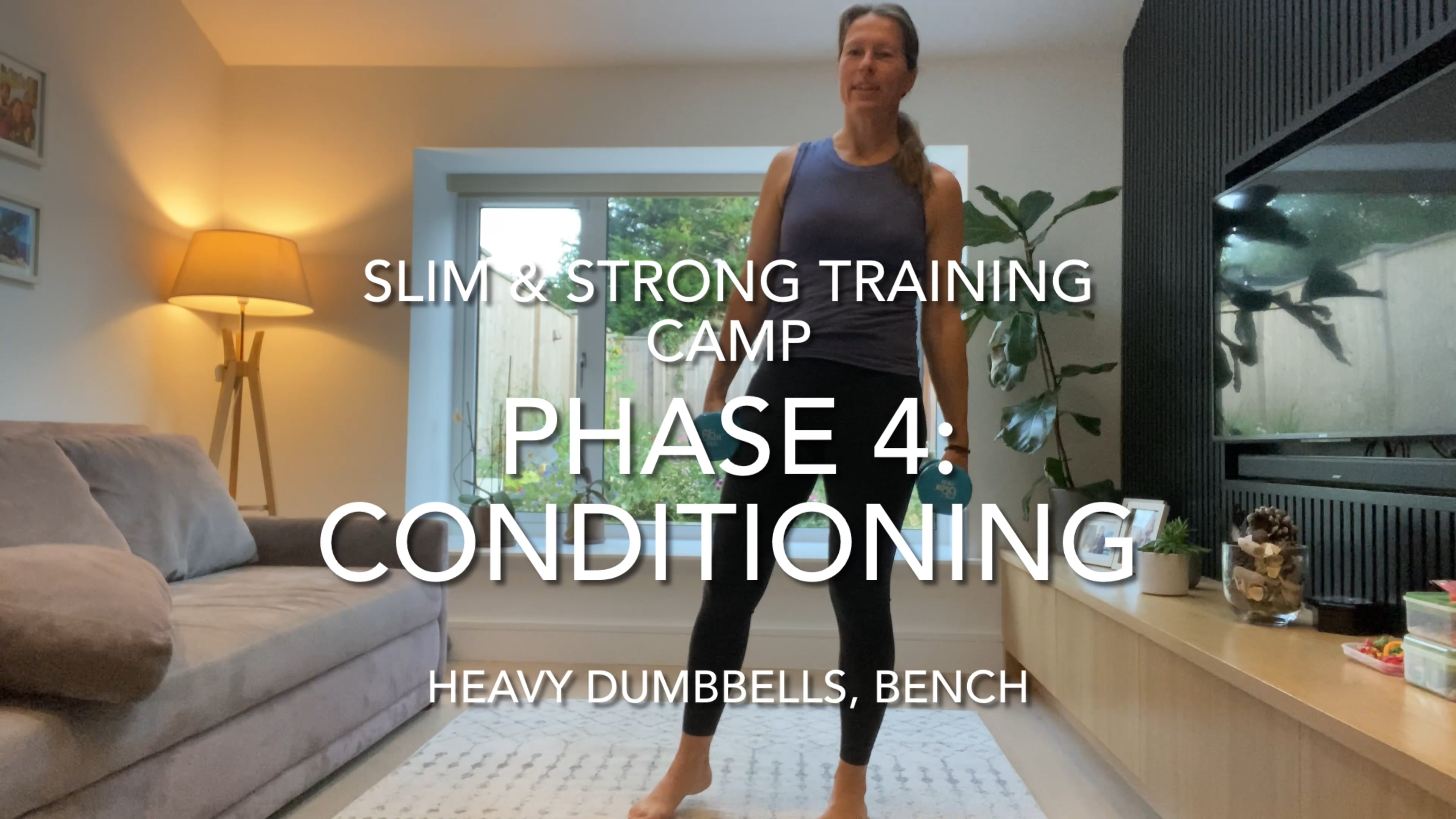 16 Minute Full Body Conditioning (dumbbells + bench/couch)
