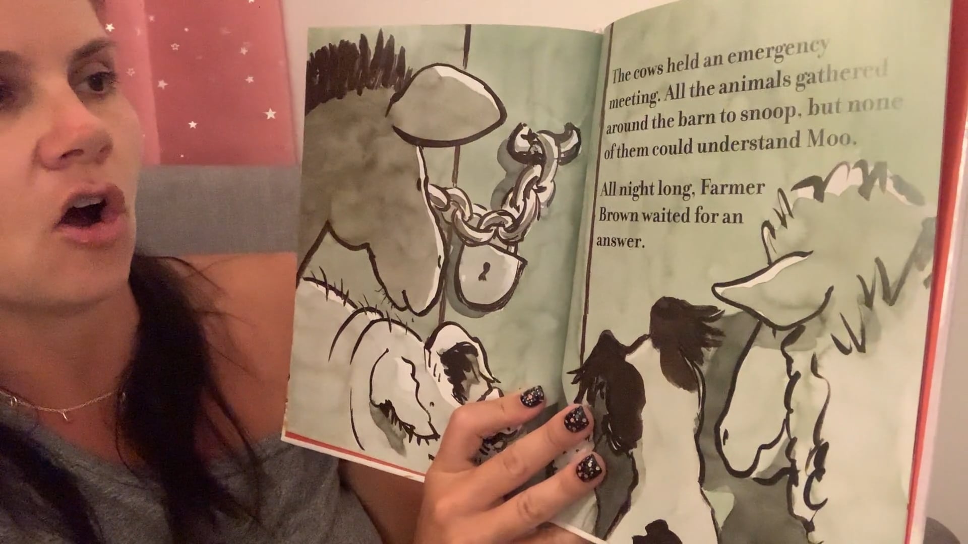 Miss Sophie reads "Click, Clack, Moo Cows That Type"