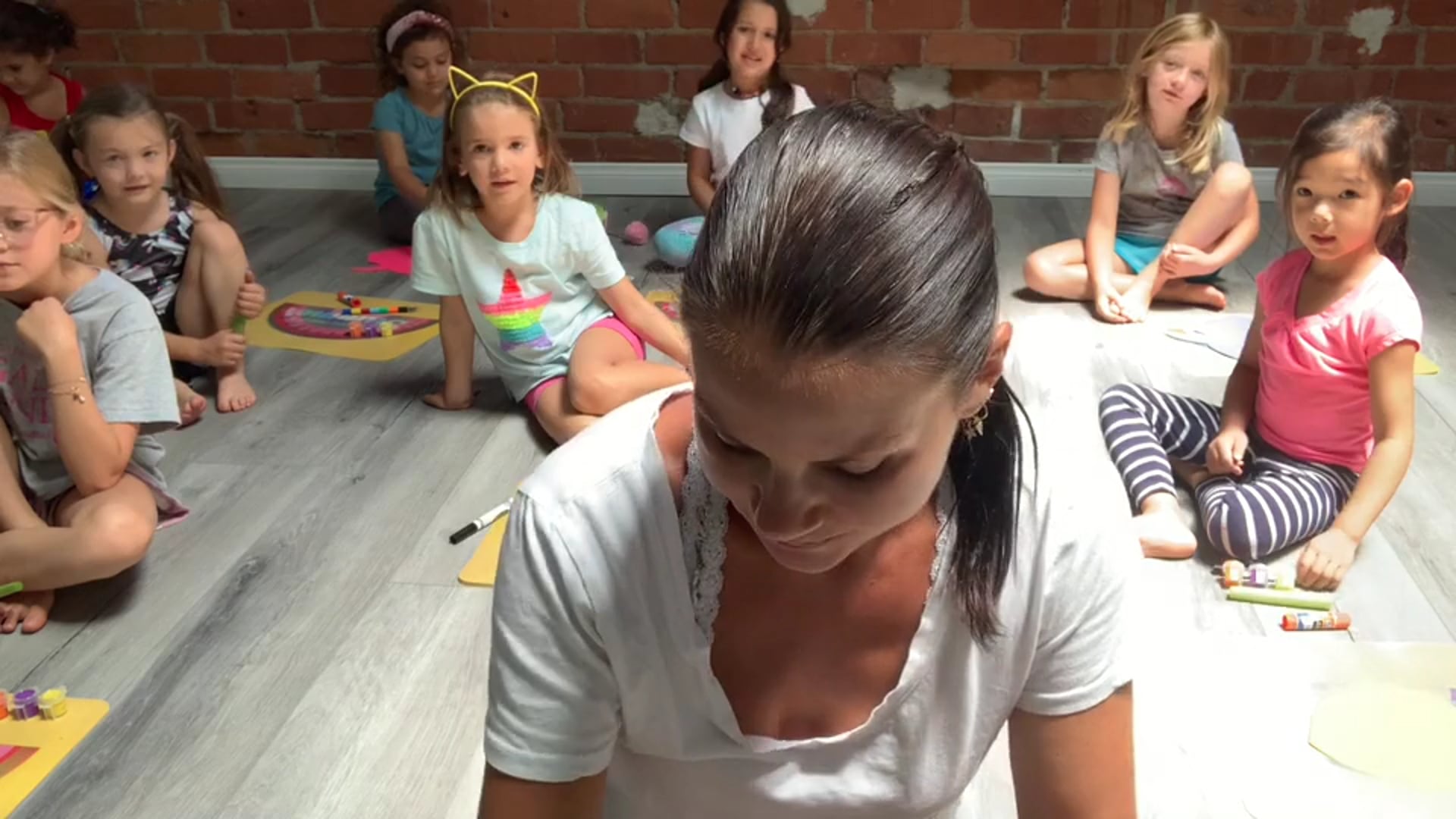 Painting Summertime Fish with a celery stick!