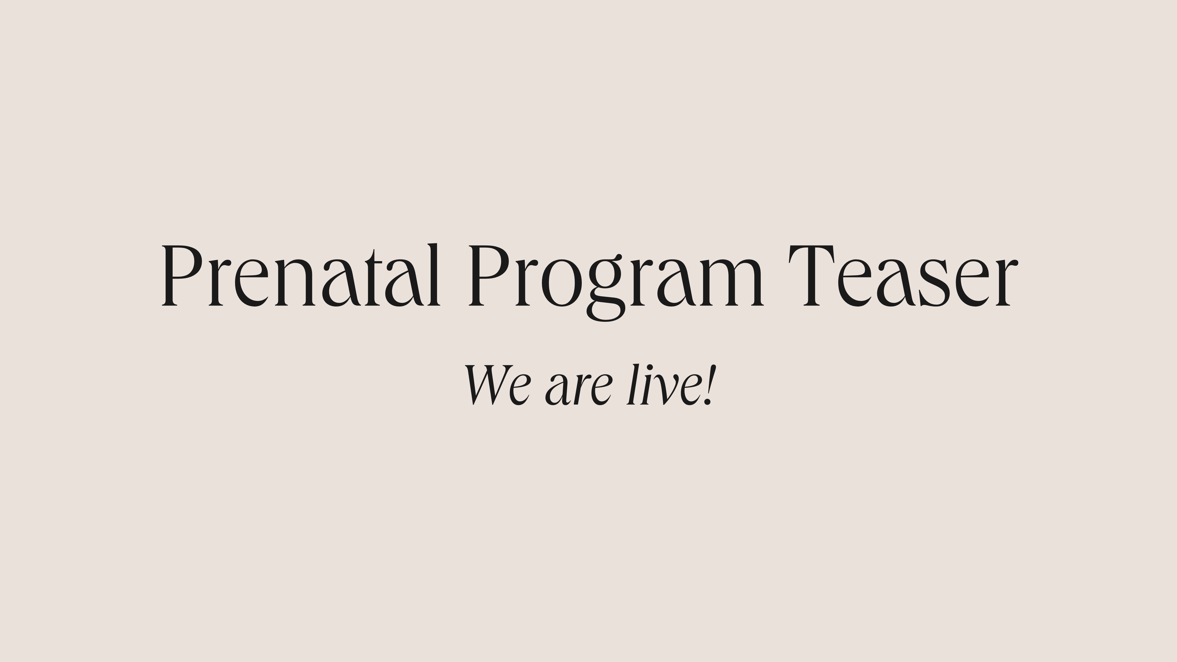 Prenatal Program Teaser