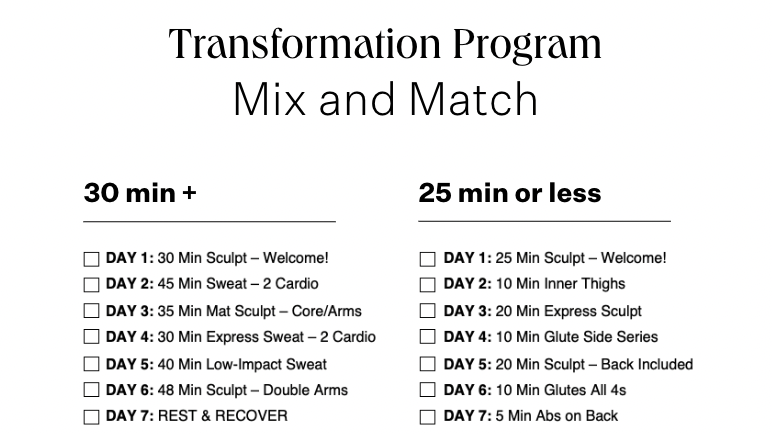 Transformation Program - Mix & Match PDF
