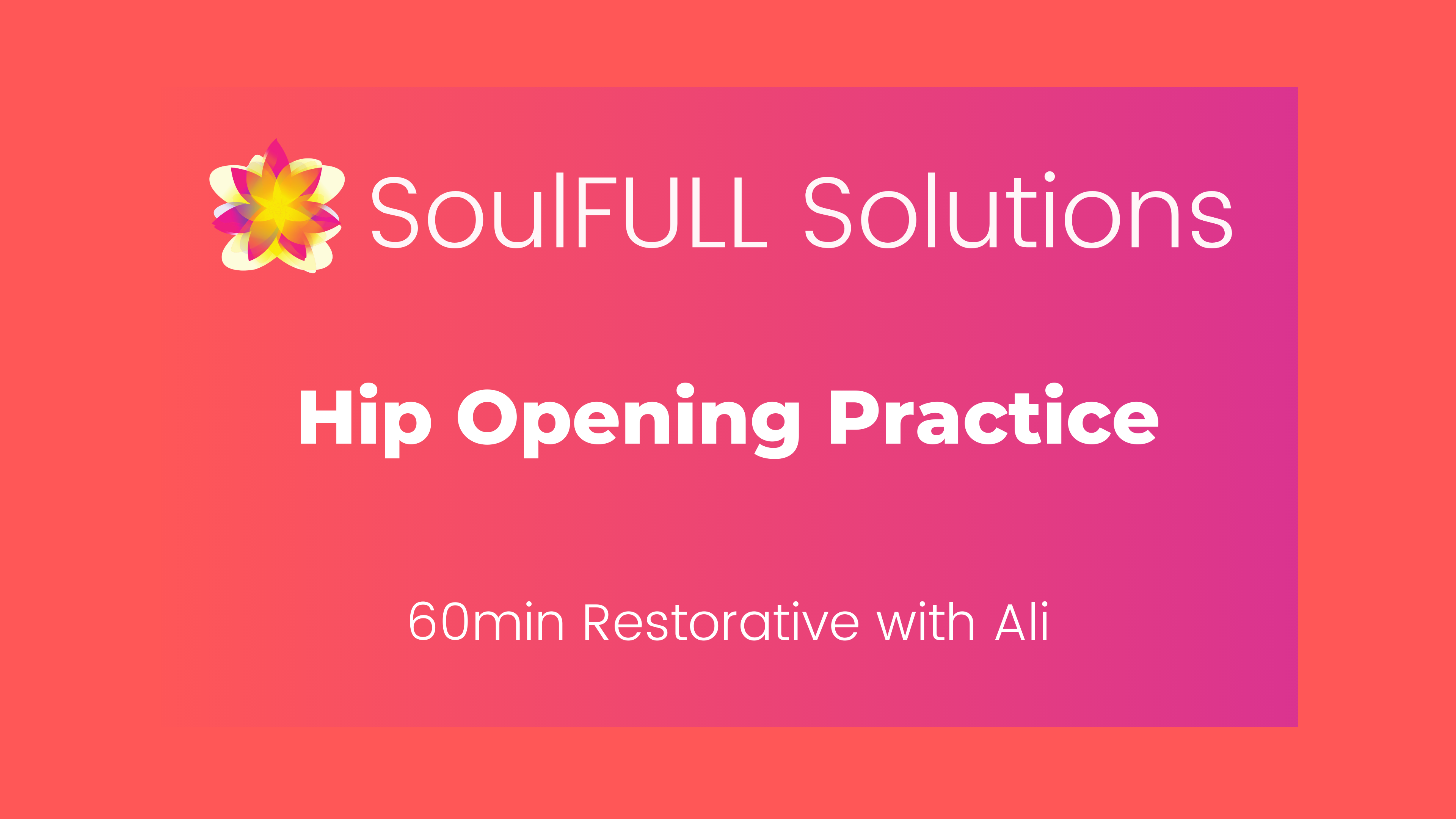 Fri, Oct 9 with Ali - Restorative