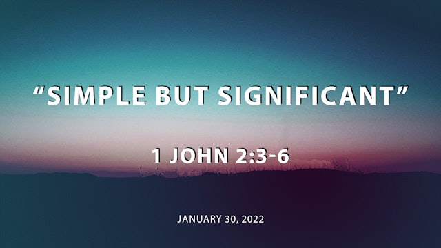 Simple But Significant // 1 John