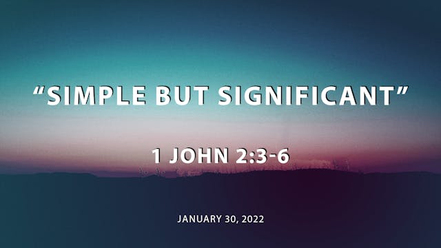 Simple But Significant // 1 John