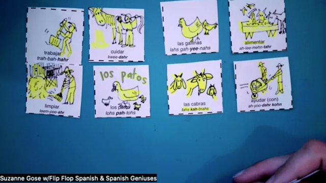 Flip Flop Spanish Bingo Farm Words Game #1