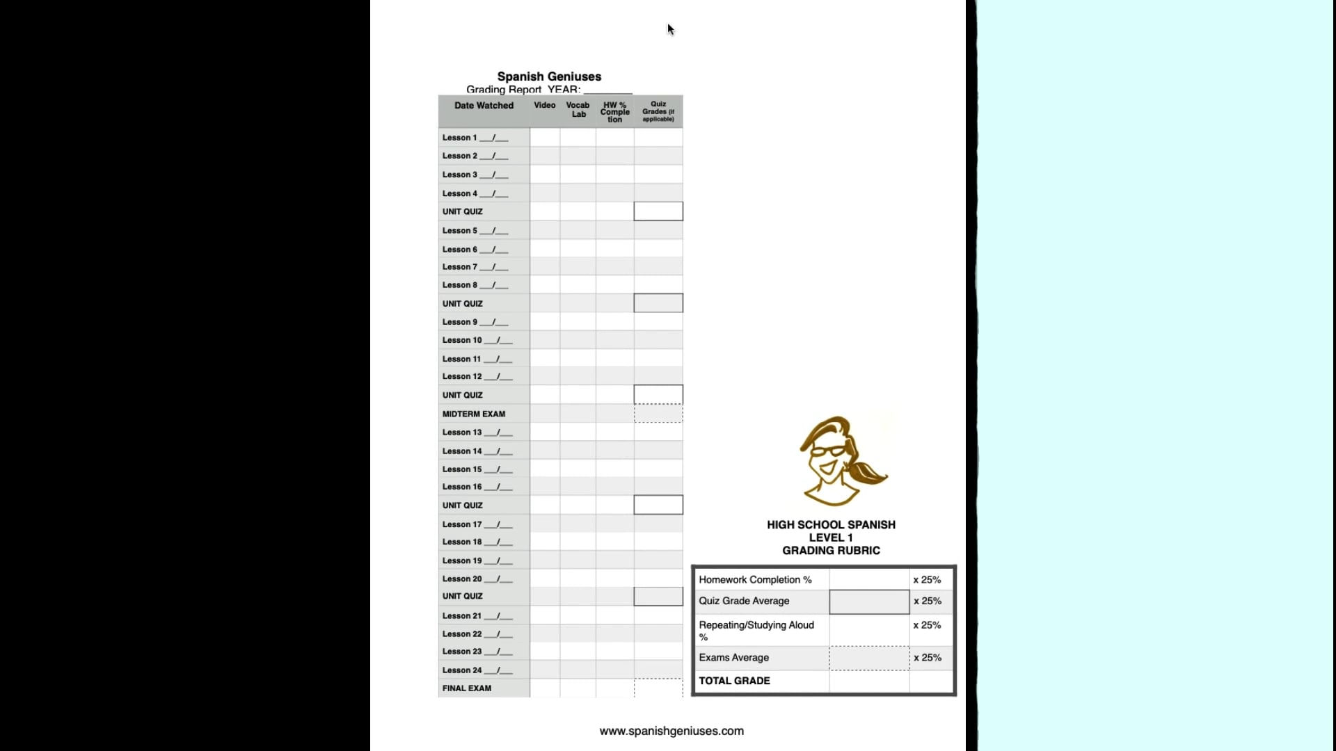 SGSG Level 1 Grading Rubric