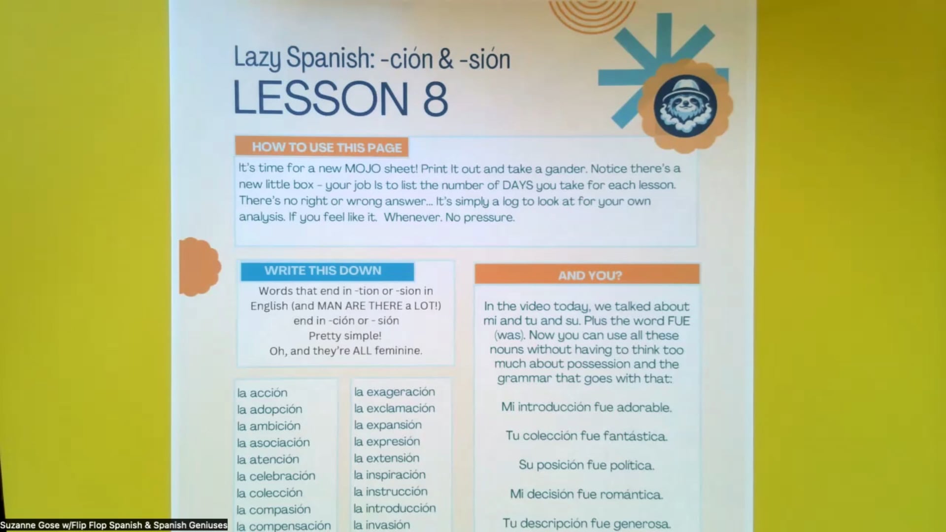 Lazy Spanish Lesson 8