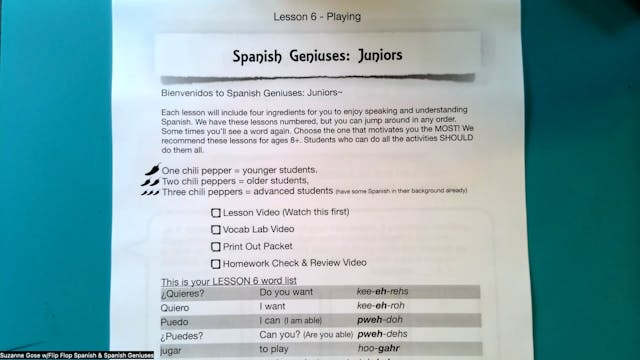 SG Juniors Lesson 6 Homework Review