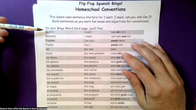 Flip Flop Spanish Bingo: Convention Theme