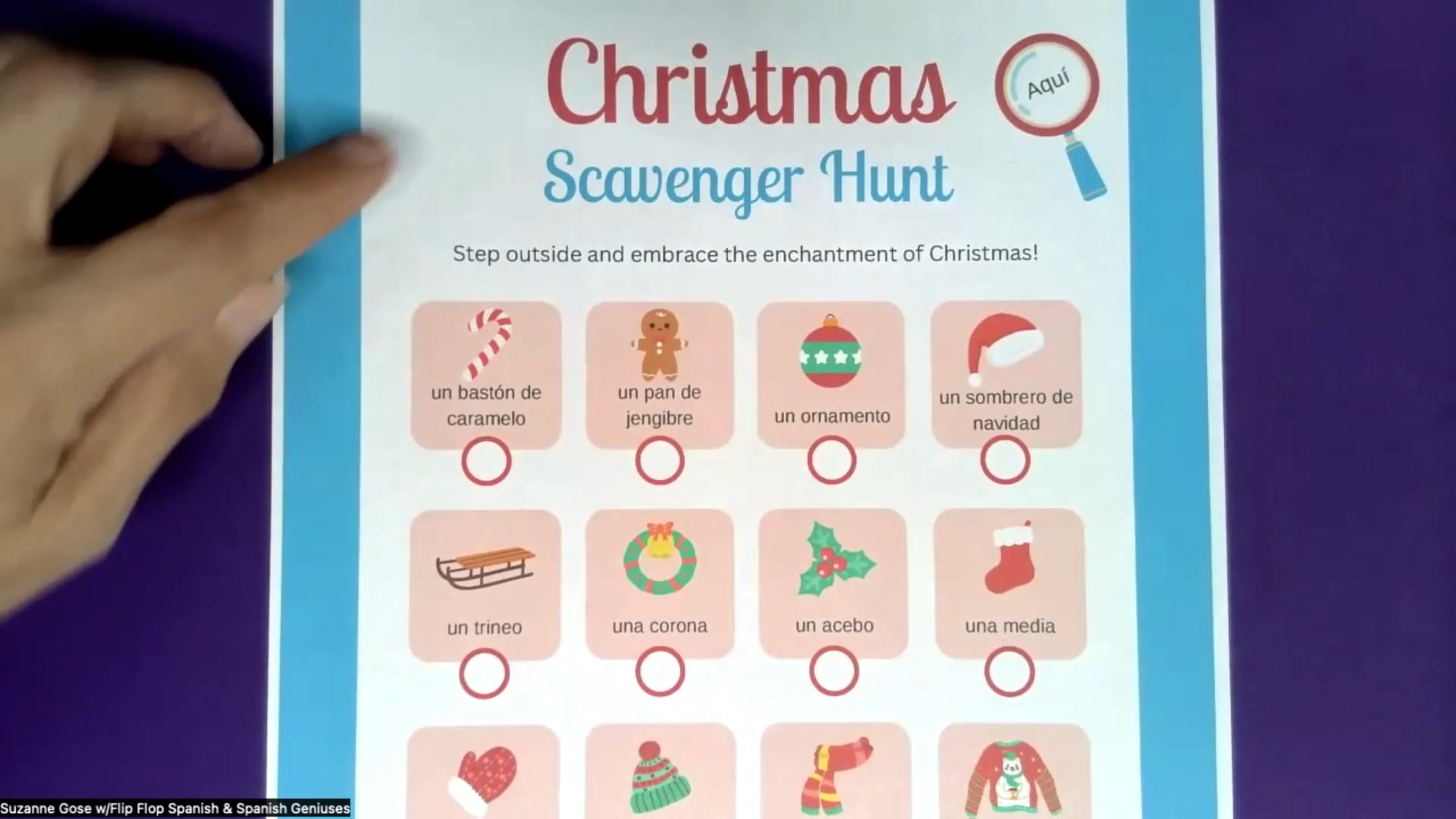 Flip Flop Spanish Navidad Scavenger Hunt
