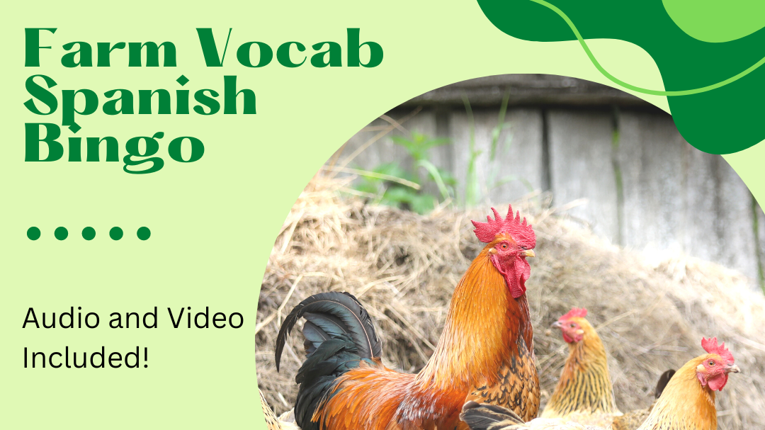 Flip Flop Spanish Bingo Game: Farm Words