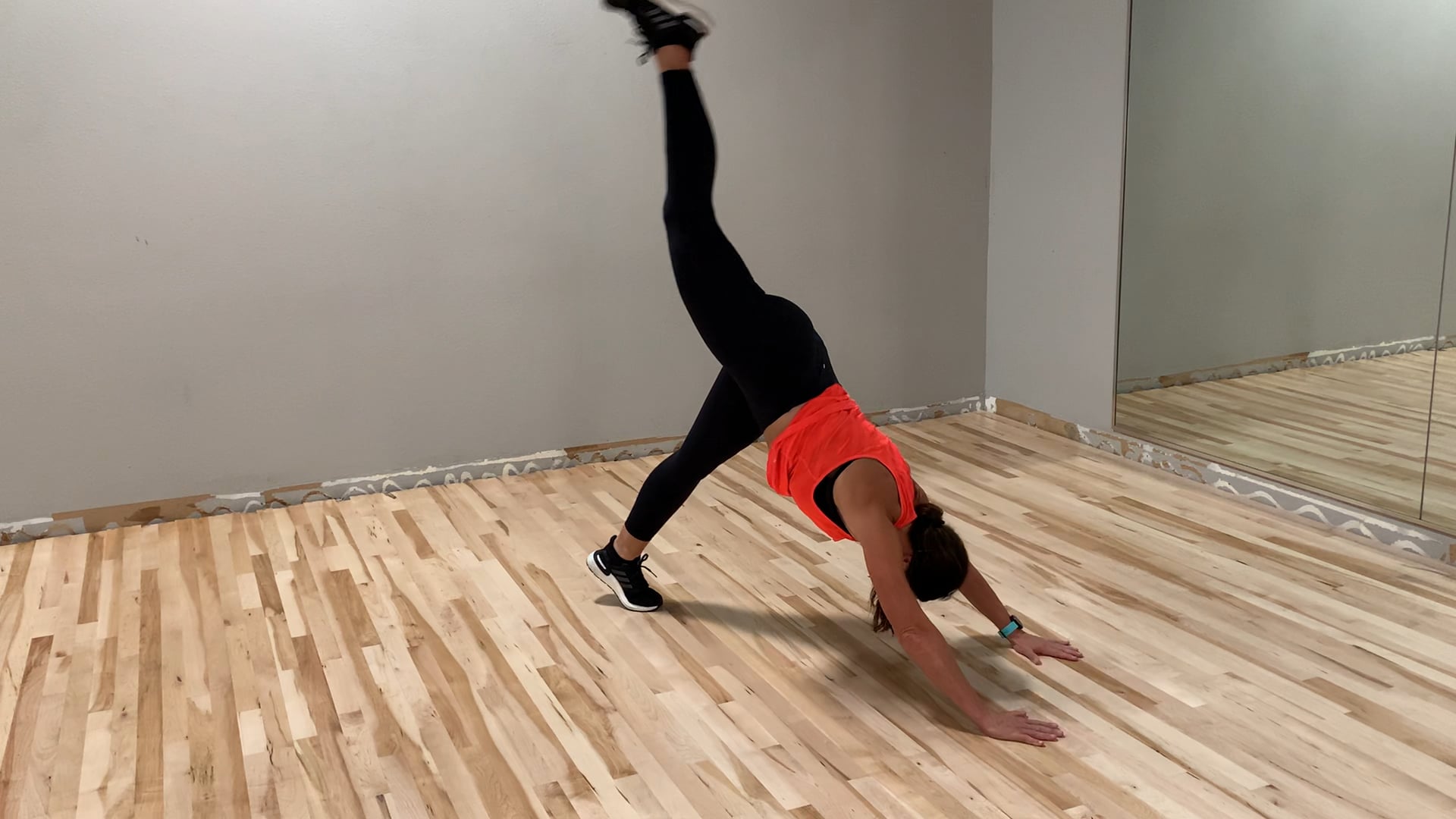 Plank to single leg ankle tap 