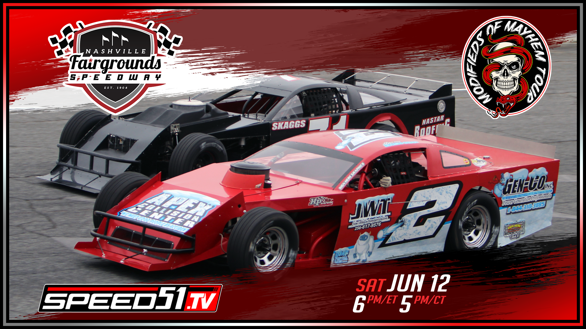 Modifieds of Mayhem at Nashville - Replay - June 12, 2021 - Part 1