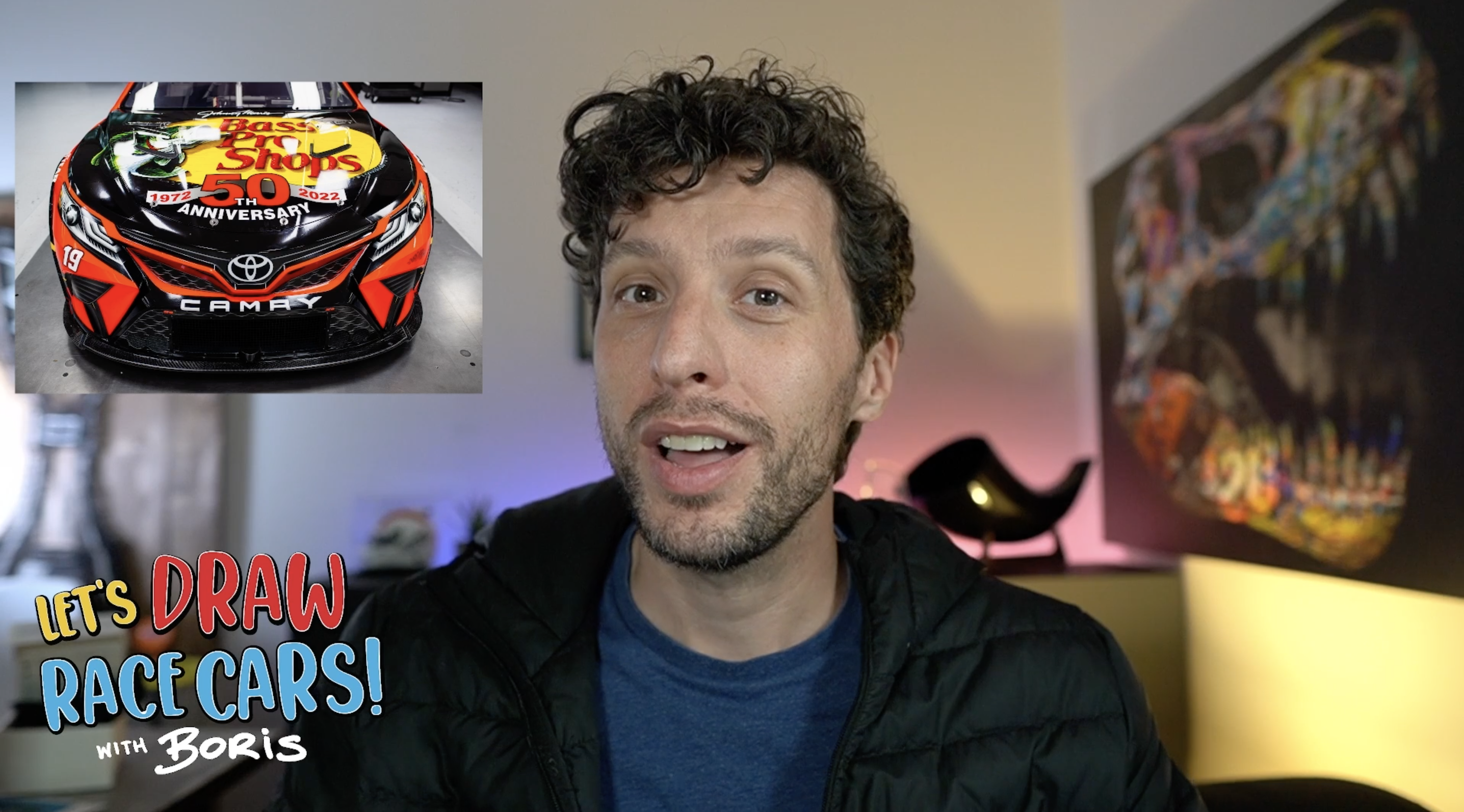 Let's Draw Race Cars! With Boris - Martin Truex Jr's #19 BPS Race Car - Ep.4
