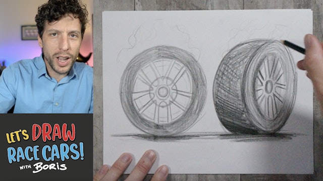Let's Draw Race Cars! w/ Boris - Wheels & Tires - Ep.6