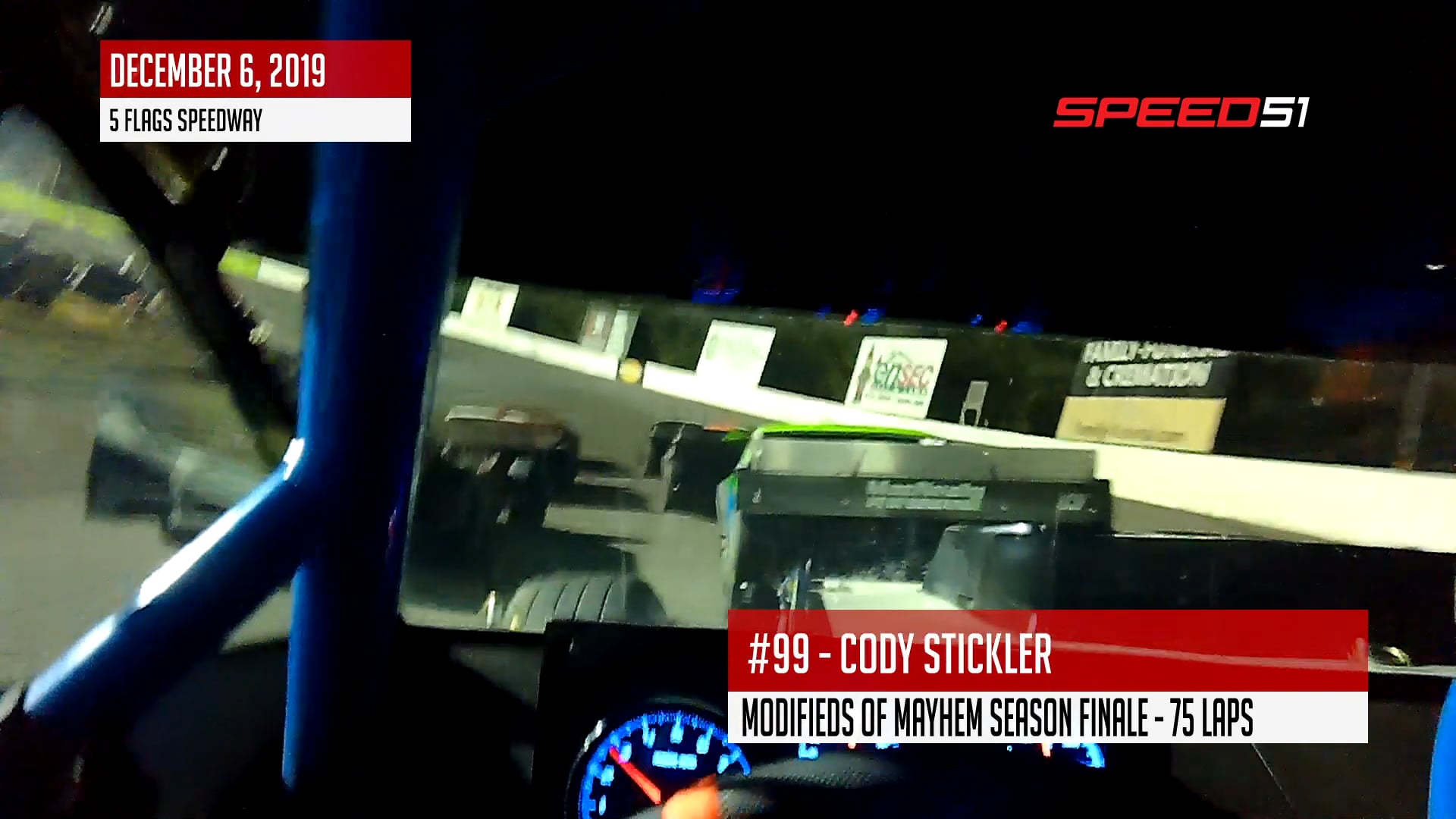 Cody Stickler  at Five Flags - Visor Cam - Dec. 6, 2019 