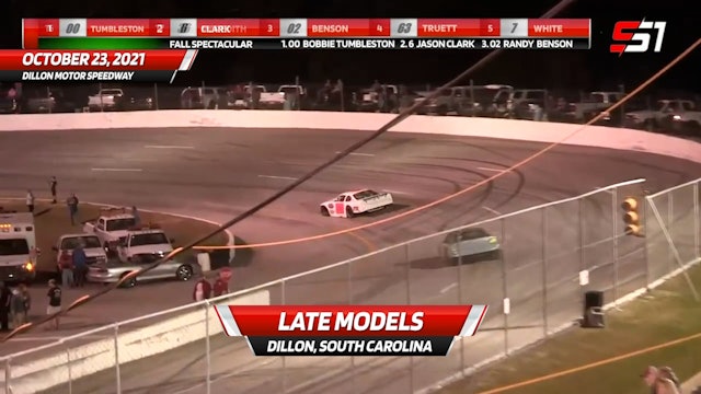 Late Models at Dillon Motor Speedway - Last 5 Laps - October 23, 2021