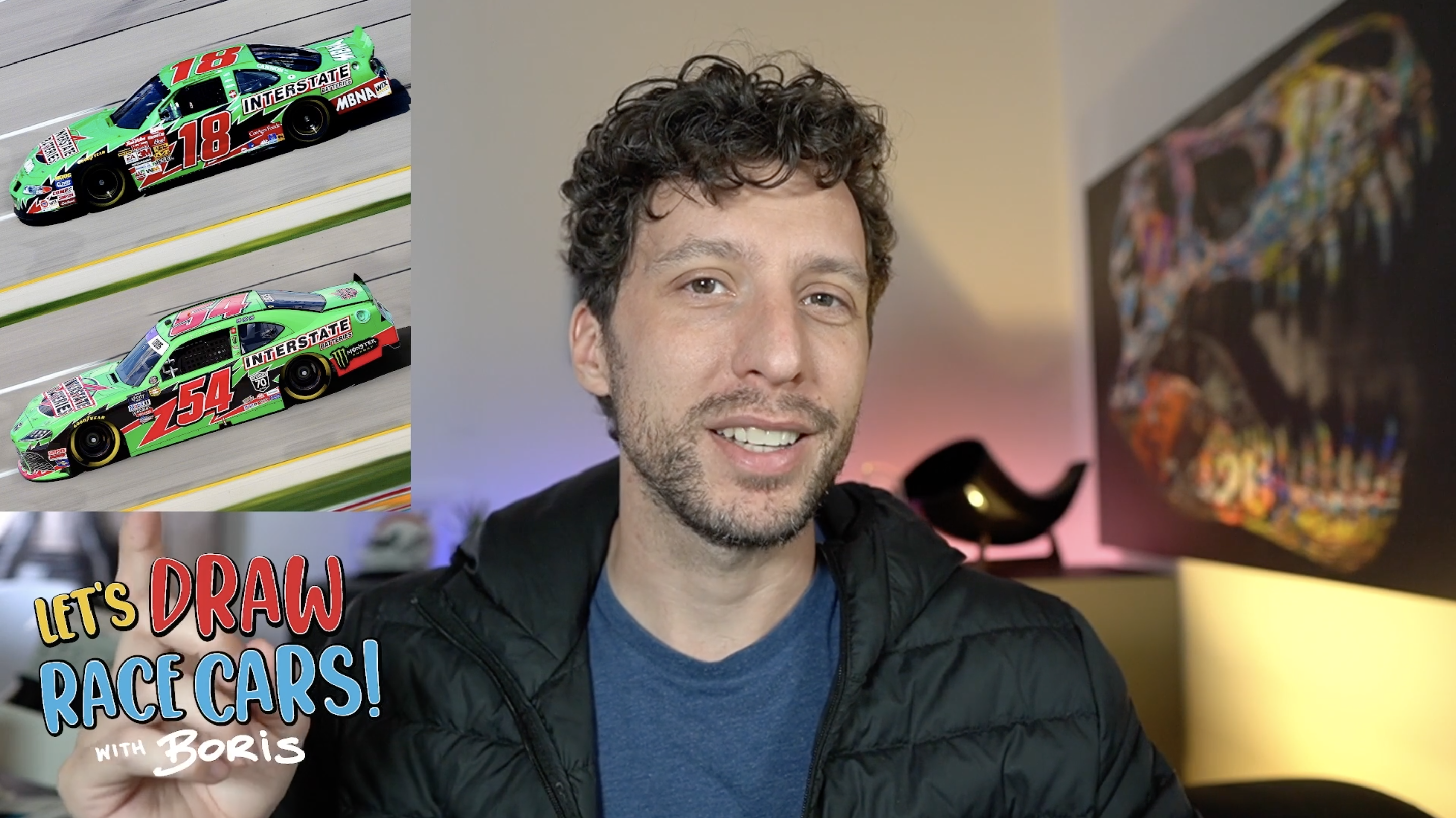 Let's Draw Race Cars! w/ Boris - #54 Ty Gibbs Interstate Battery Toyota - Ep.5 