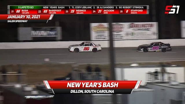 New Years Bash at Dillon Carolina Mini Stock Feature - Last 5 laps - 1.10.21