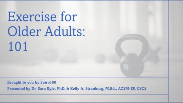 Older Adult Exercise 101; 4 CEU Credits