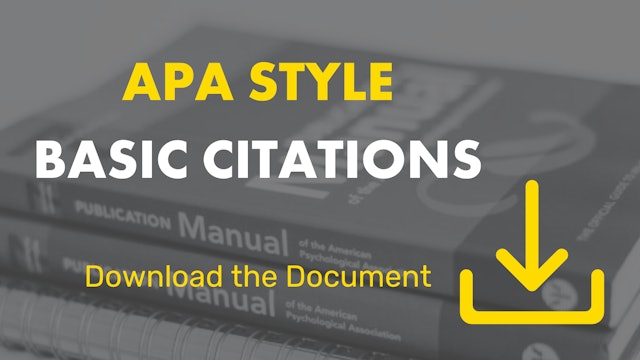 APA STYLE - BASIC CITATIONS