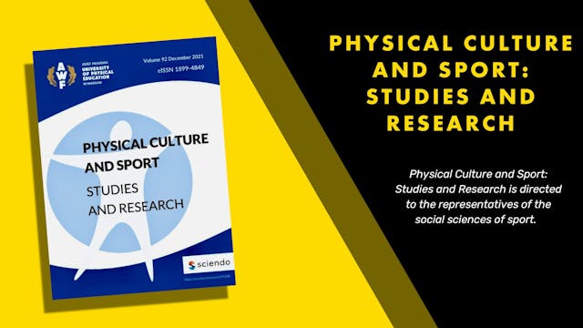 Physical Culture and Sport: Studies a...