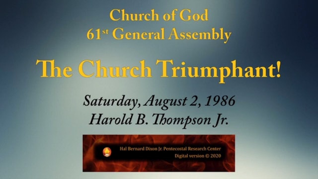 Harold B. Thompson Jr. Preaches at Centennial Church of God General Assembly1986