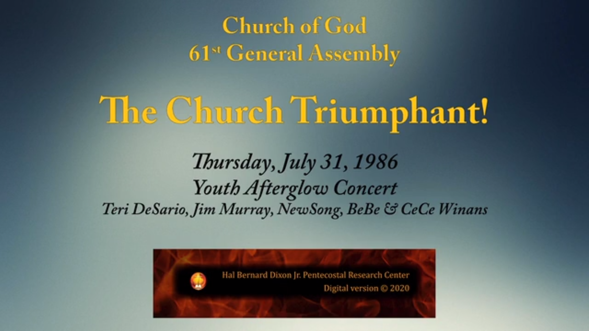 Youth Afterglow Concert at Centennial Church of God General Assembly—1986