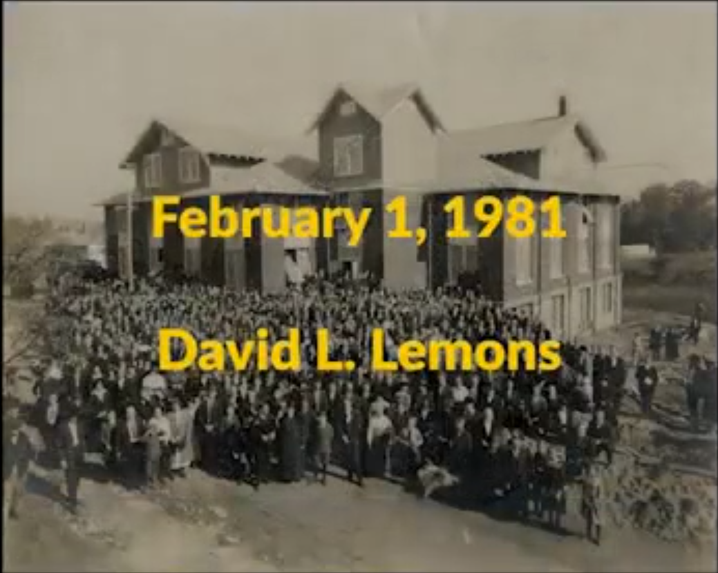 David L. Lemons at Lee College Heritage Week — February 2, 1981