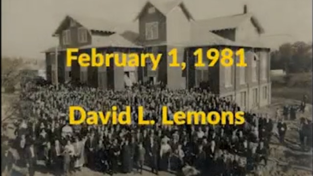 David L. Lemons at Lee College Heritage Week — February 2, 1981