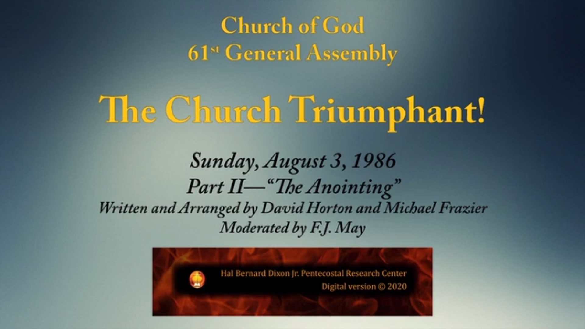 “The Anointing” Musical at Centennial Church of God General Assembly—1986