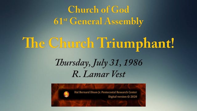 R. Lamar Vest Preaches at Centennial ...