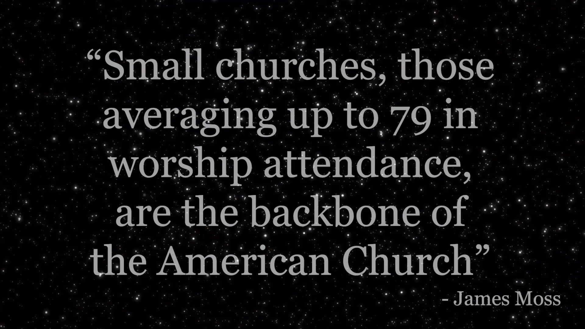 Vital Issues 1 - Small Churches are Vital