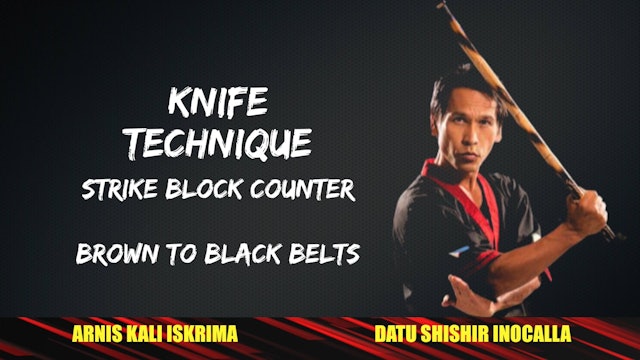 46 KNIFE TECHNIQUE STRIKE BLOCK COUNTER BROWN TO BLACK 