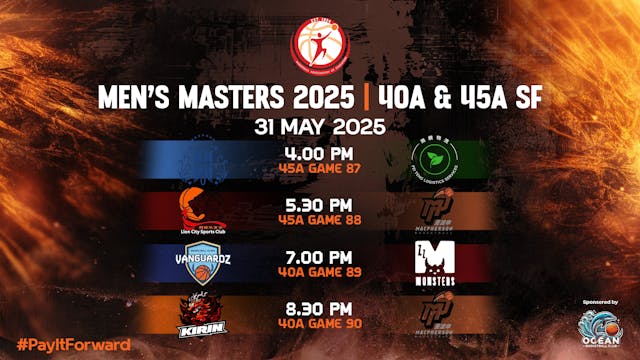 31 May 2025 | Men's Masters - 40A/45A Semis REPLAY