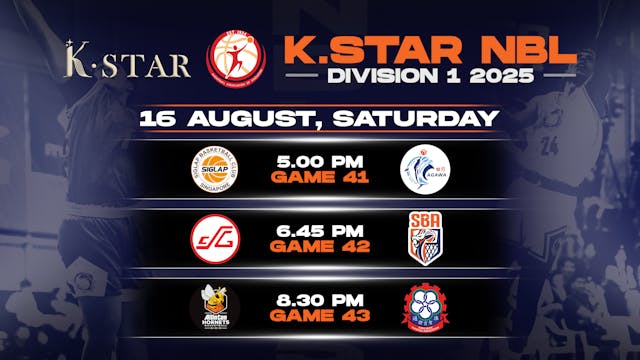 16 August 2025 | K.Star NBL Division 1 2025 REPLAY