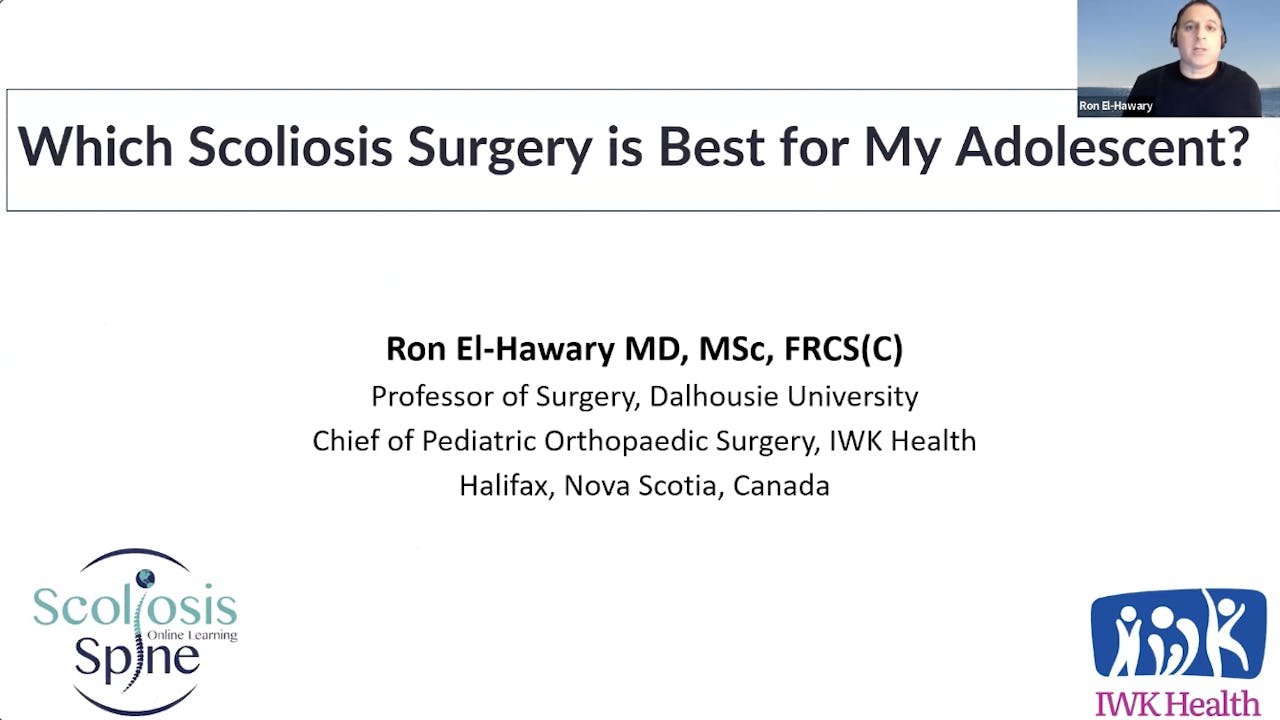 Scoliosis Surgical Options, Dr. El-Hawary