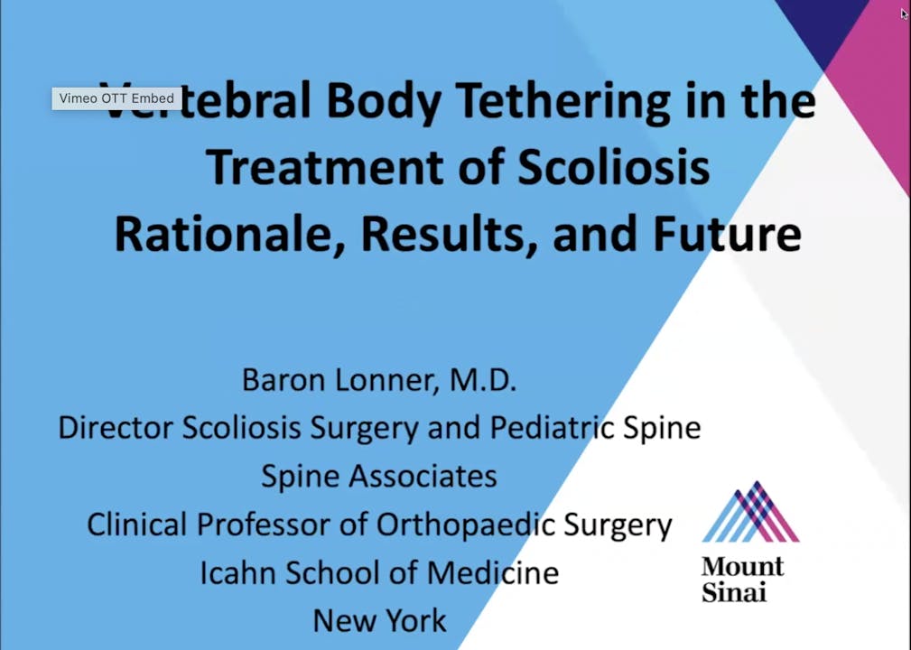 VBT for AIS & Mature Patients by Dr. Baron Lonner