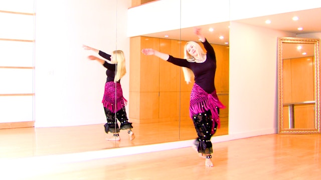 Art Deco Dancer Poses in an Oriental Dance/Belly Dance Routine - Neon