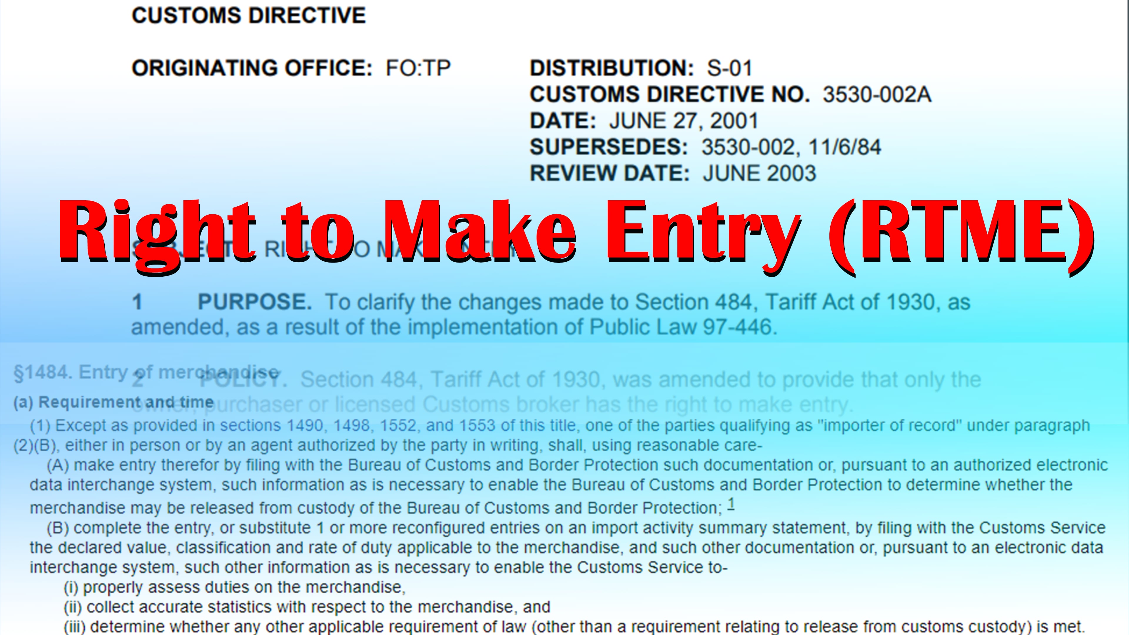 Right to Make Entry