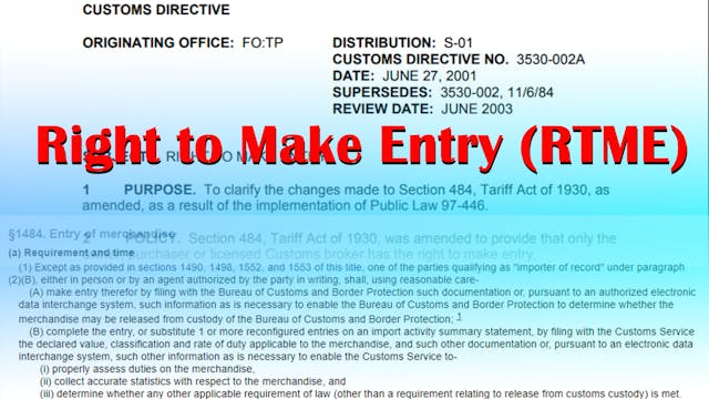 Right to Make Entry