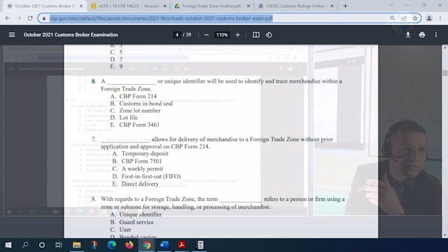 October 2021 Question 6 U.S. Customs ...