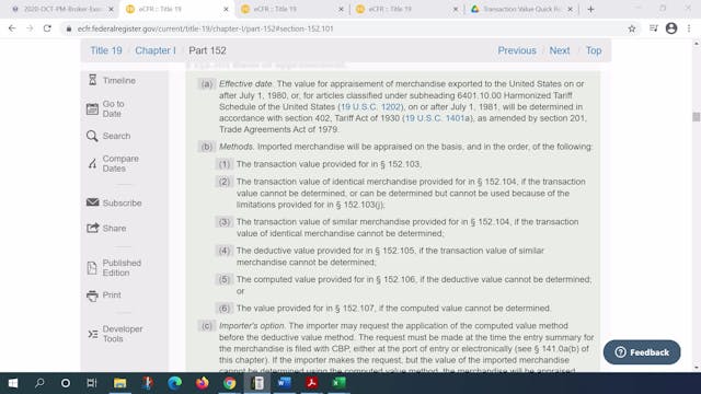 Declaring Transaction Value to CBP (U...
