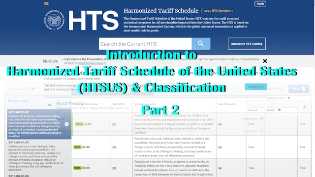 HTSUS Introduction Part 2