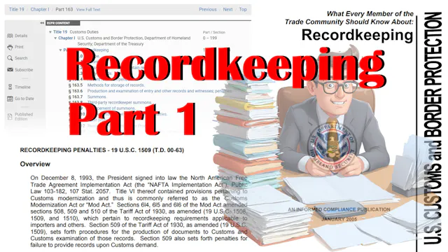 Part 1: Recordkeeping