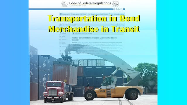Transportation-In-Bond | Merchandise-...