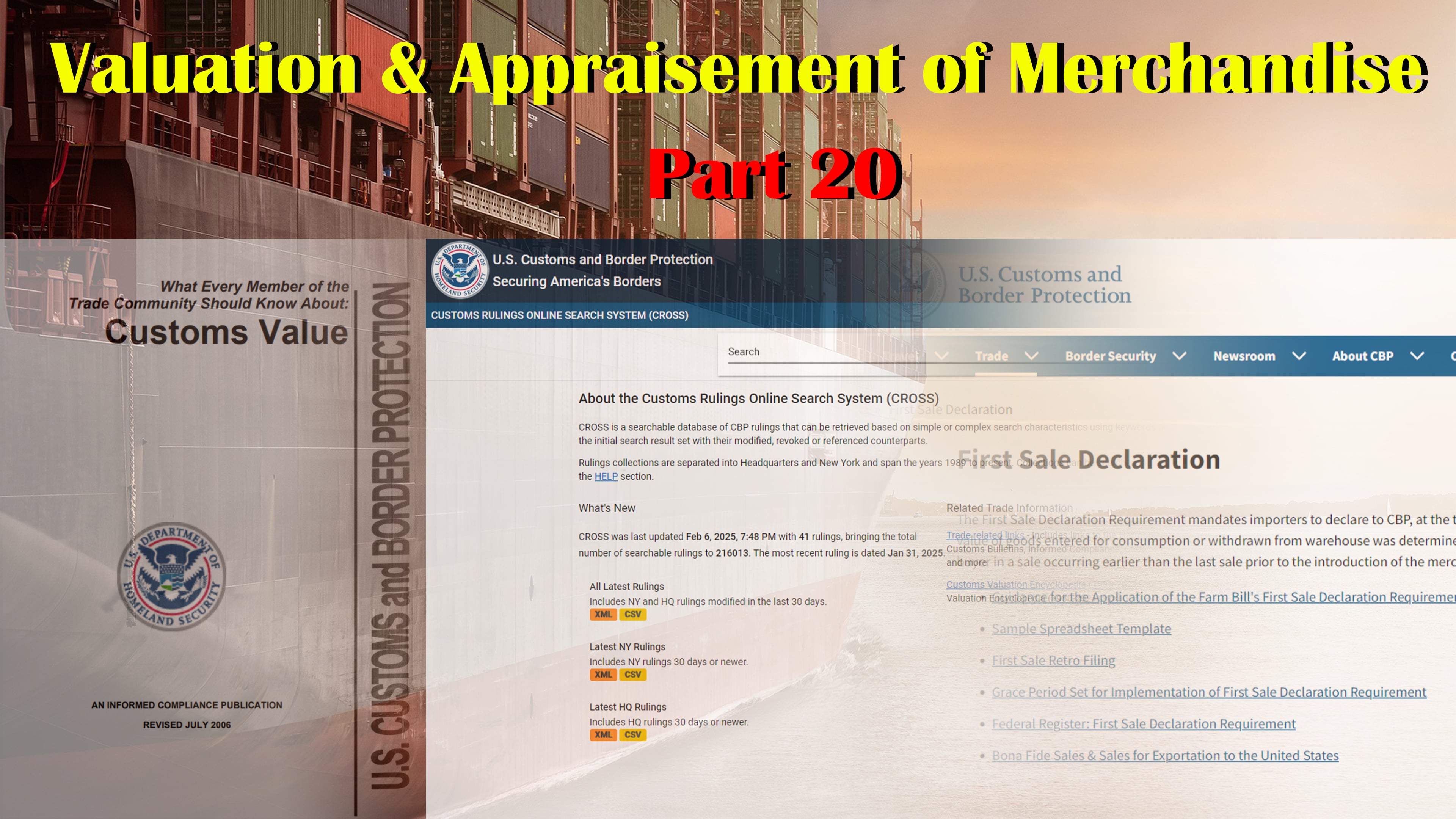 Part 20: Valuation & Appraisement of Merchandise