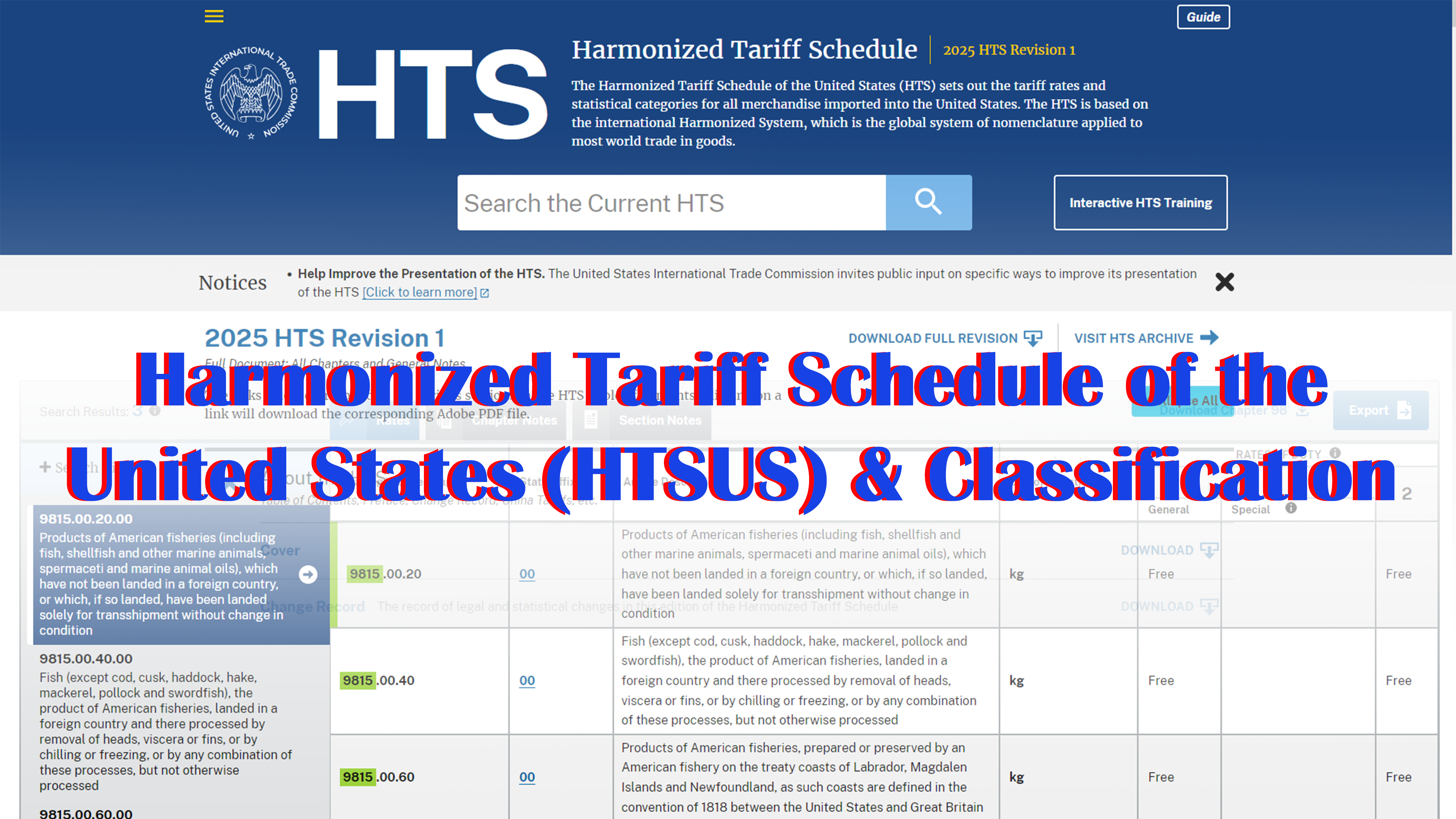 HTSUS & Classification